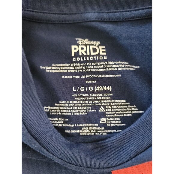 Disney Pride Collection Men’s Mickey Mouse Shirt  Navy Large "Be Proud" NWT - Picture 4 of 5